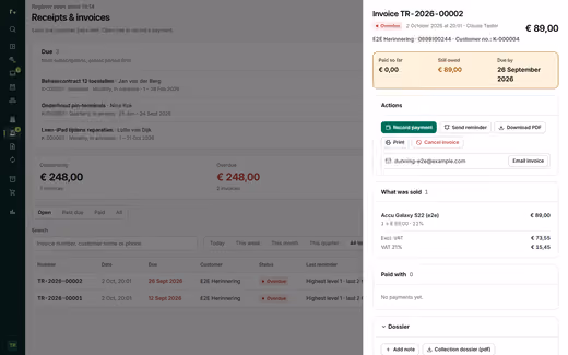 Invoice with payment link